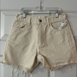 Women's Cream Denim Shorts